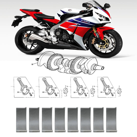 8PCS Connecting Rod Bearing for Honda CBR1000RR Fireblade 04-07 CB1000R 11-23
