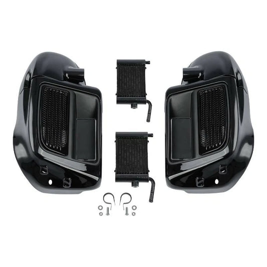 Lower Vented Fairing Water Radiator Cooler Fit For Harley Touring Glide 14-24