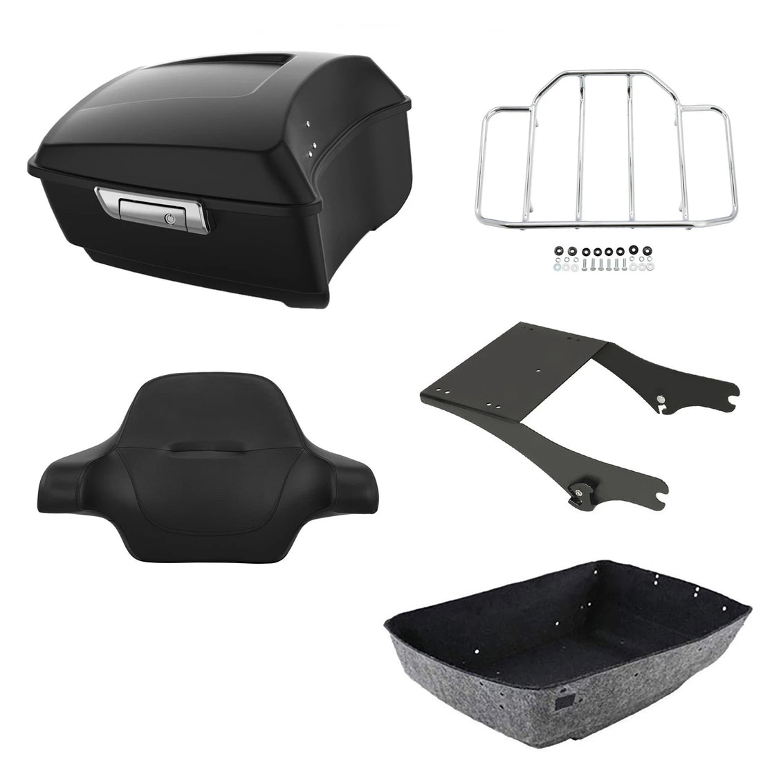 Matte King Trunk Backrest Two-Up Mount Rack Fit For Harley Touring models 97-08
