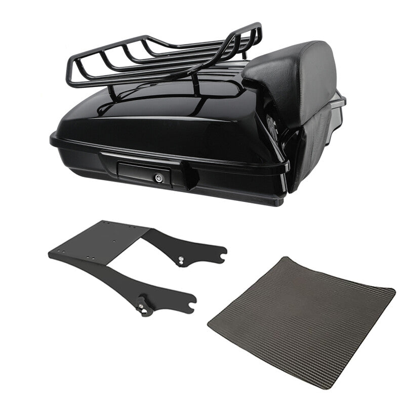 Black Razor Trunk Backrest Mount Fit For Harley Touring Road Glide 97-2008