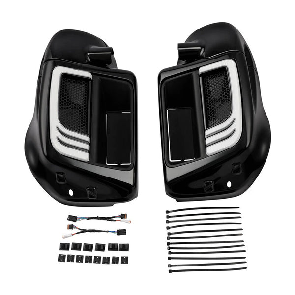 Lower Vented Leg Fairing & Turn Light Fit For Harley Street Road Glide 2014-2024