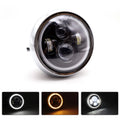 7'' LED Round Headlight With Angel Eye Light For Honda CB400 CB500 Cafe Racer