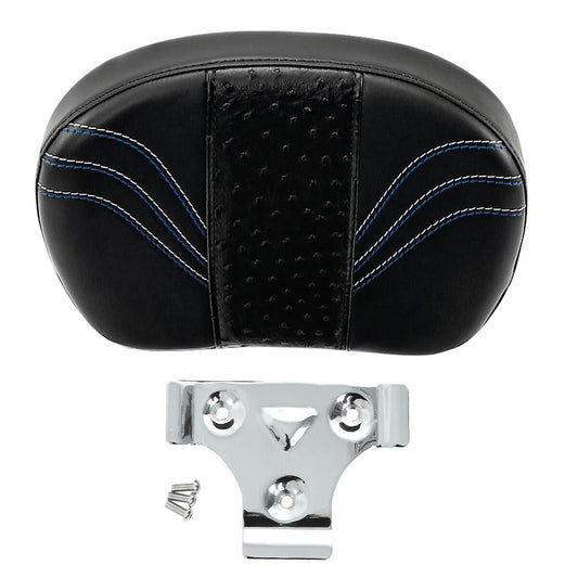 Black Passenger Backrest Pad Fit For Harley Road King Glide Electra Street Glide