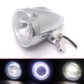 Chrome LED Bullet Headlight With White Angel Eye Light For Harley Chopper Bobber