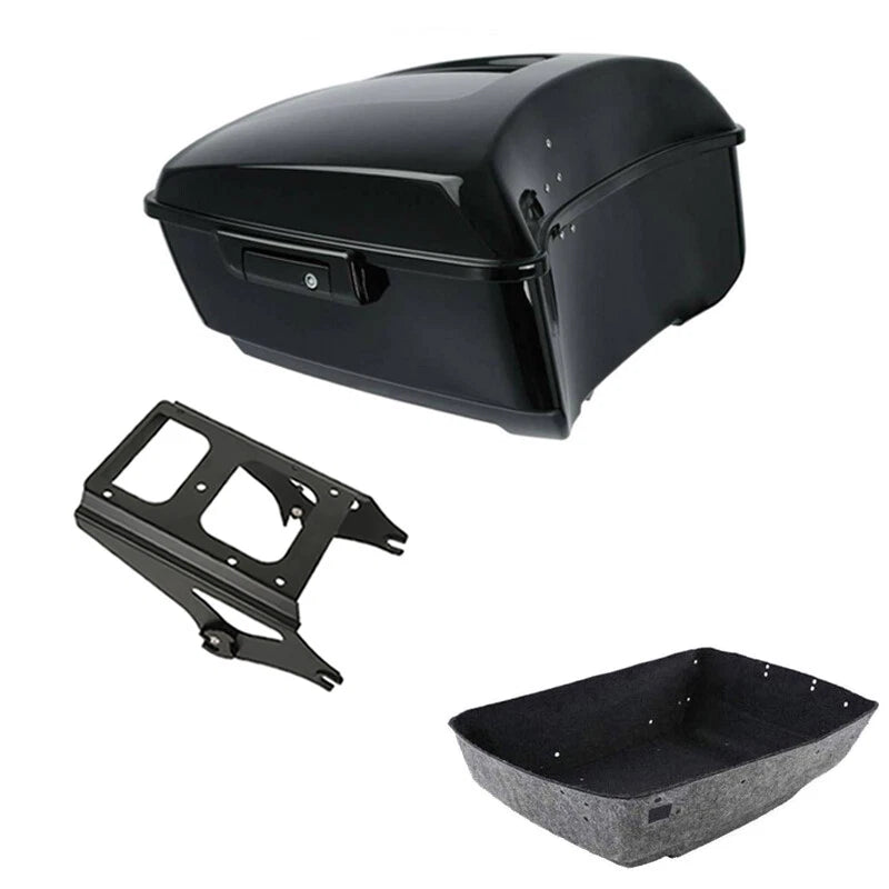 Black King Trunk Luggage Mount Rack Fit For Harley Touring Road Glide 2009-2013