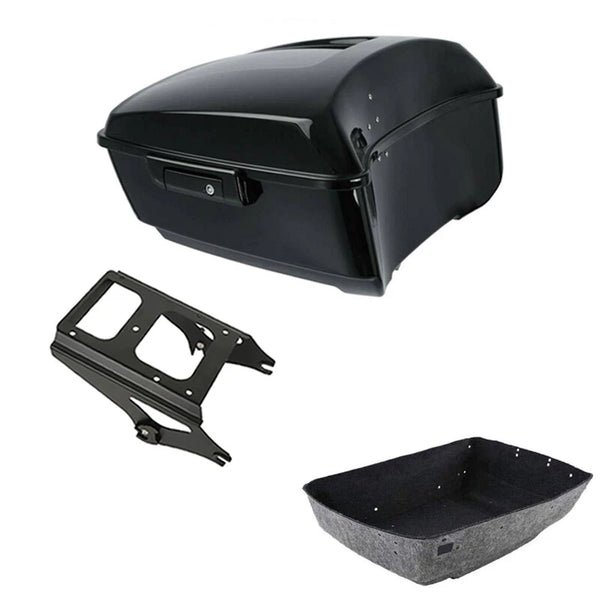 Black King Trunk Luggage Mount Rack Fit For Harley Touring Road Glide 2009-2013