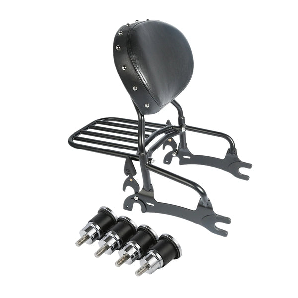 Black Backrest Sissy Bar Rack & Mount Spools Fit For Indian Chieftain 14-24 21