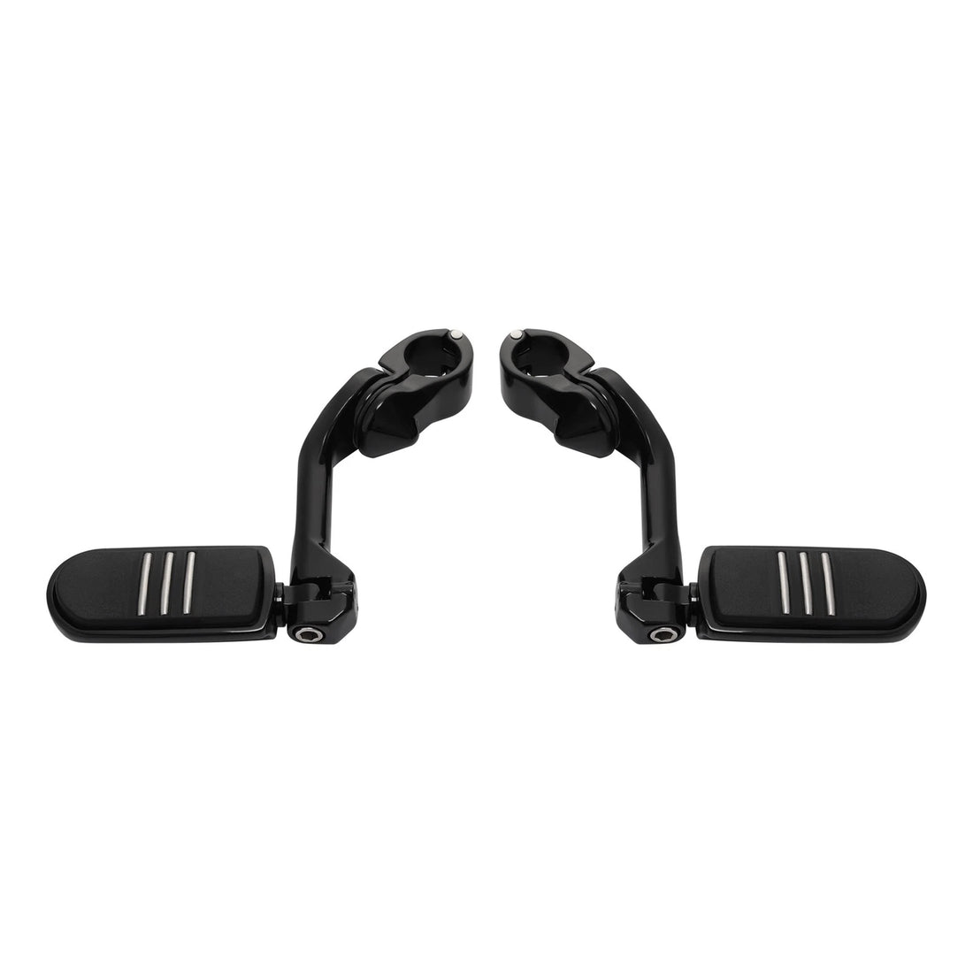 1.25" 32mm Gloss Black Long Angled Highway Engine Guard Foot Pegs Kit For Harley