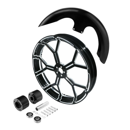 23'' Wheel Rim Dual Disc Hub Front Fender Fit For Harley Road Street Glide 97-08