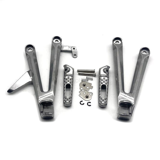 For Honda CBR1000RR 2004 2005 2006 2007 Silver Passenger Rear Foot Pegs Bracket