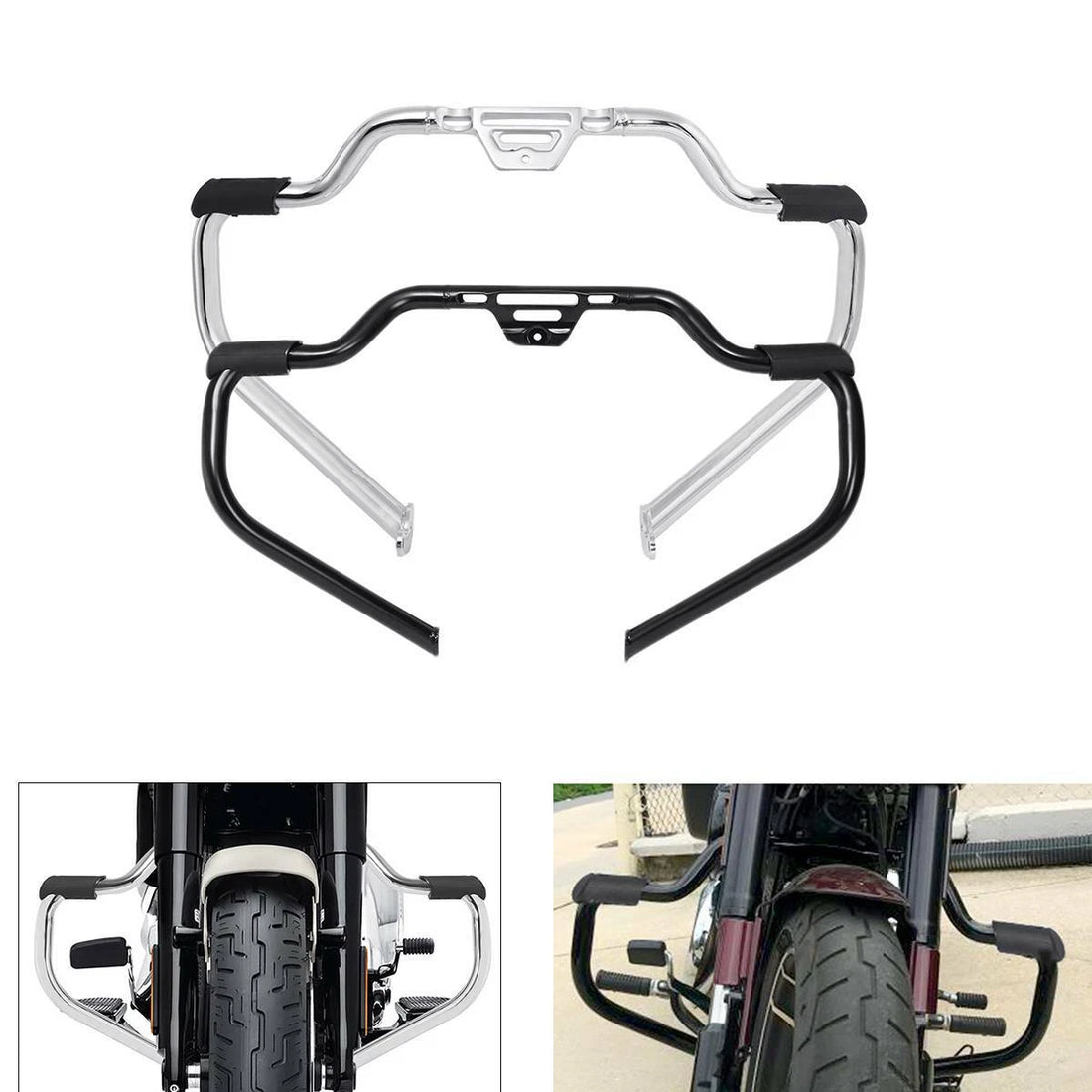 Mustache Engine Guard Crash Bar Fit For Harley Softail Slim Flsl Fat Boy 18-25
