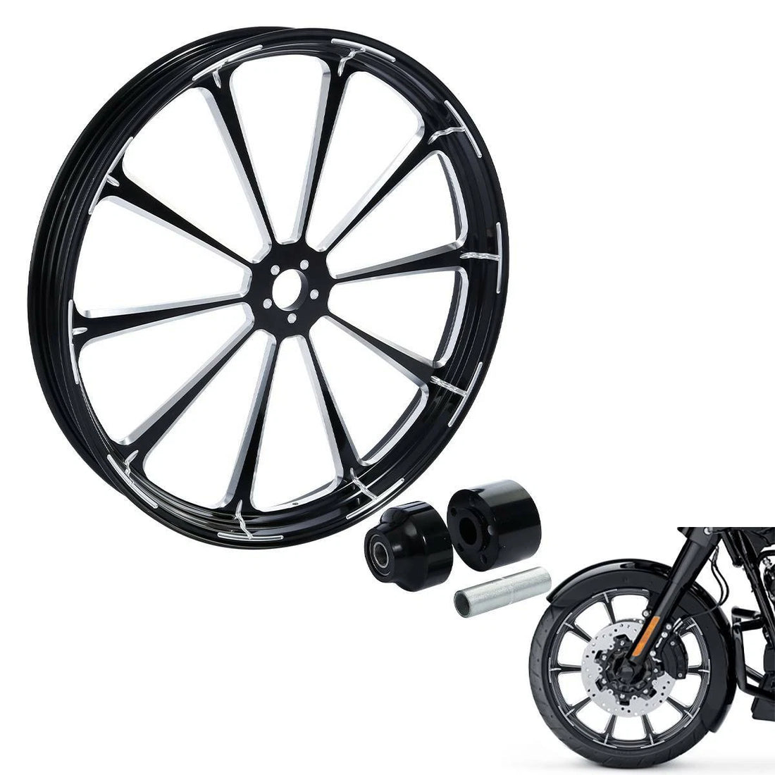 30" x 3.5" Front Wheel Rim Hub Single Disc Fit For Harley Electra Glide 97-2021