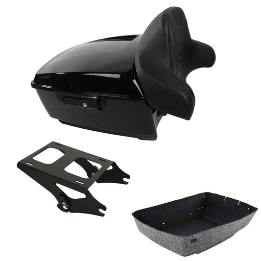 Black King Trunk Backrest Mount Fit For Harley Touring Road Street Glide 2014-26