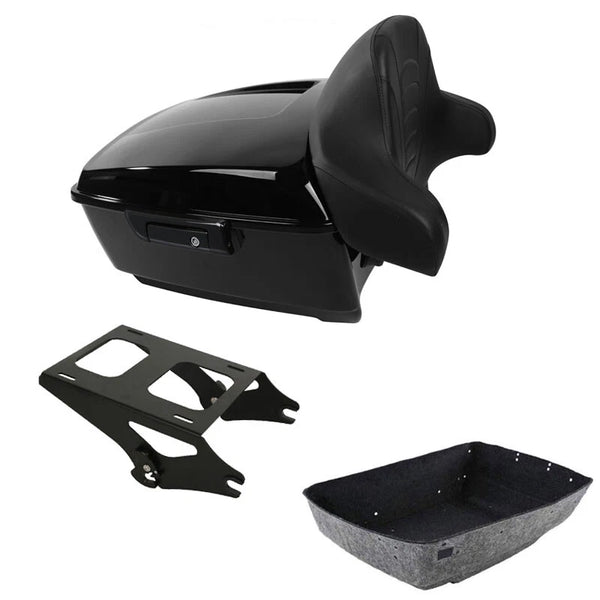Black King Trunk Backrest Mount Fit For Harley Touring Road Street Glide 2014-26