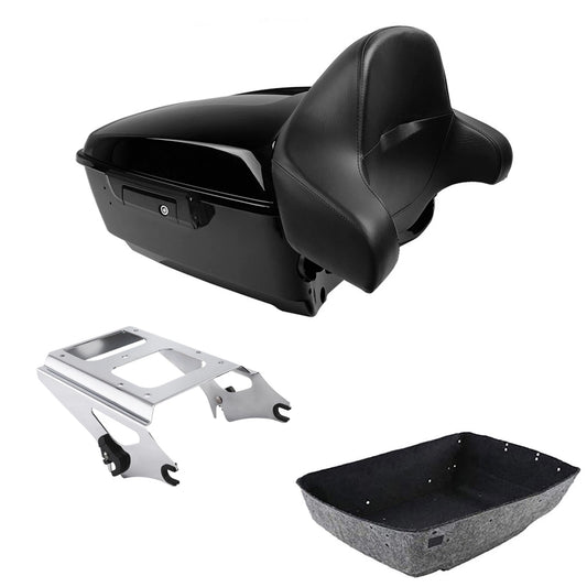 King Trunk Backrest Mount Rack Fit For Harley Touring Electra Road Glide 2009-13