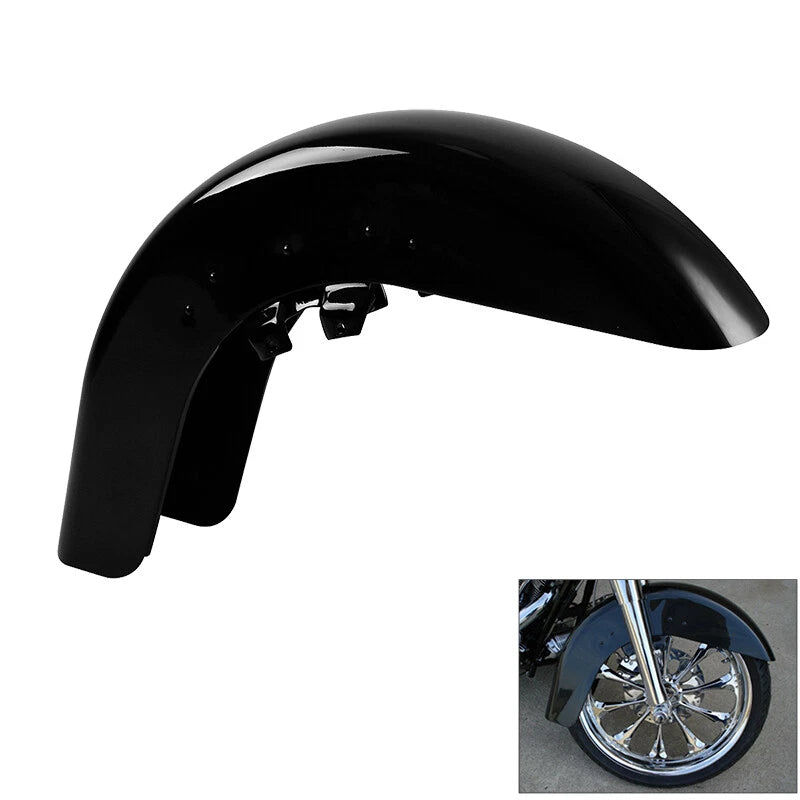 Vivid Black Front Fender Fit For Harley Touring Electra Street Road Glide 89-13