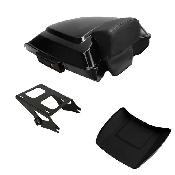 Razor Trunk Backrest Pad Mount Rack Fit For Harley Cvo Street Road Glide 2014-26