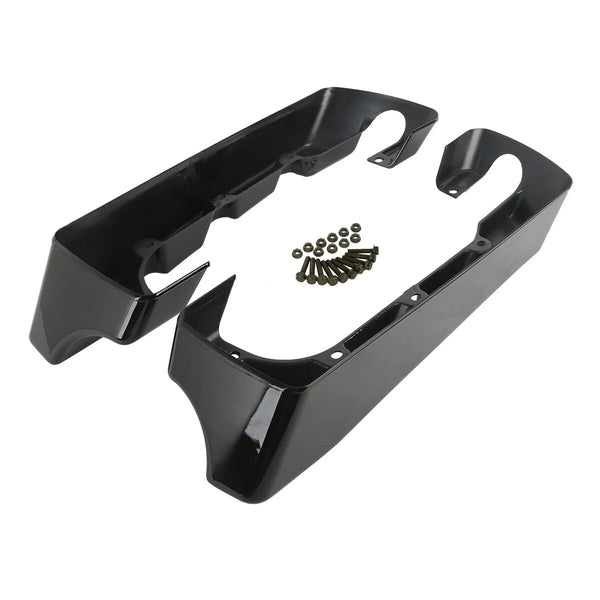 Vivid Black 4" Hard Stretched Saddlebags Extension For Harley Touring 2014-2024