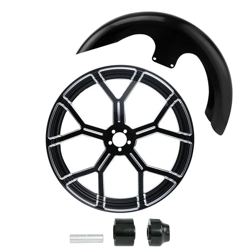 23" Wheel Rim Single Disc Hub Front Fender Fit For Harley Street Glide ABS 97-21