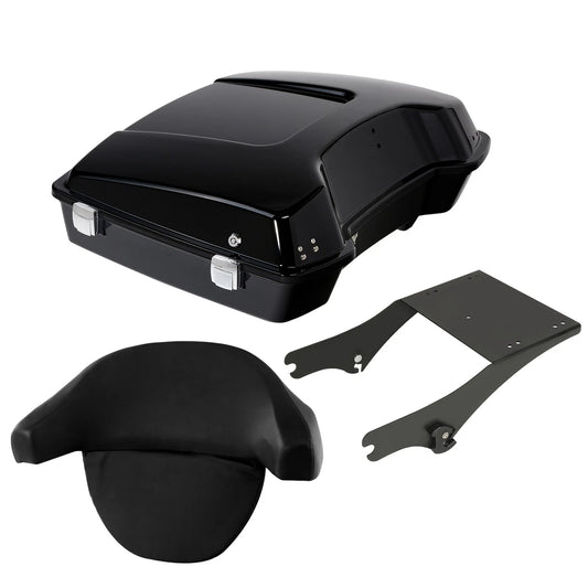 Razor Trunk w/ Backrest + Mount Rack Fit For Harley Street Road Glide 1997-2008
