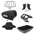 Matte Black King Trunk Backrest Mount Rack Docking Fit For Harley Touring '09-13