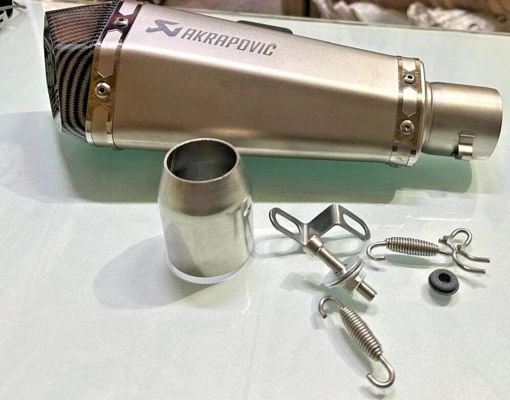 Universal Akrapovic Exhaust for All Bikes Silencer Power Sound Carbon Cut