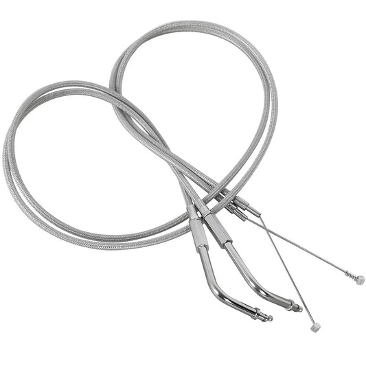 Braided Throttle Cable Fit For Harley Davidson Road King Dyna Flhr Flt 1996-2007