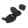 Black Driver Passenger Seats & Backrest Pad Fit For Harley Road King Glide 09-23