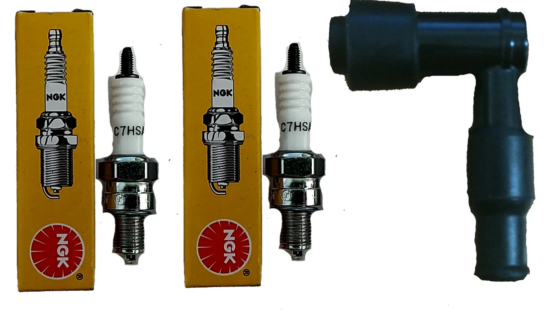 2) Spark Plug + Cap For Yamaha TTR125 Bike Youth Sparkplug New