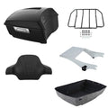 Matte Black King Trunk Backrest Two-Up Mount Rack Fit For Harley Touring 97-08