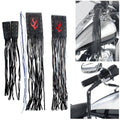 Motorcycle Black Faux Leather Grip Lever Cover Handlebar Fringe Streamers Tassel