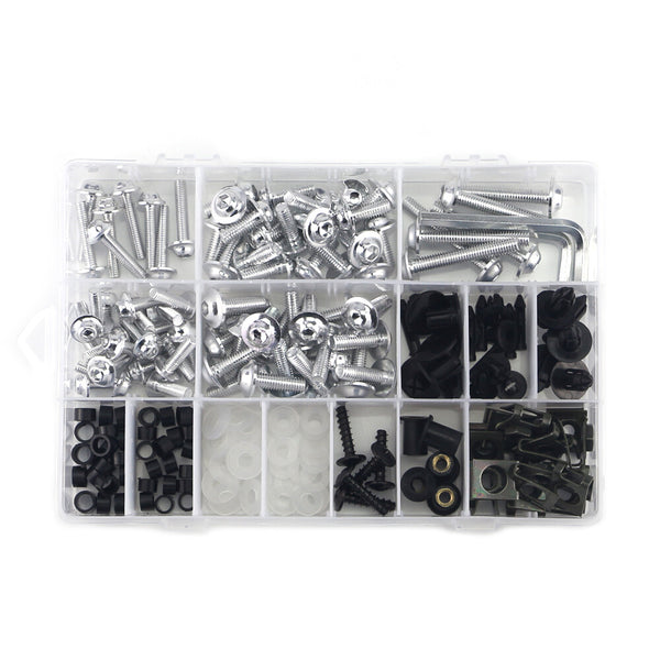 Motorcycle Sportbike Fairing Body Kit Bolts Fastener Clips Screws Silver
