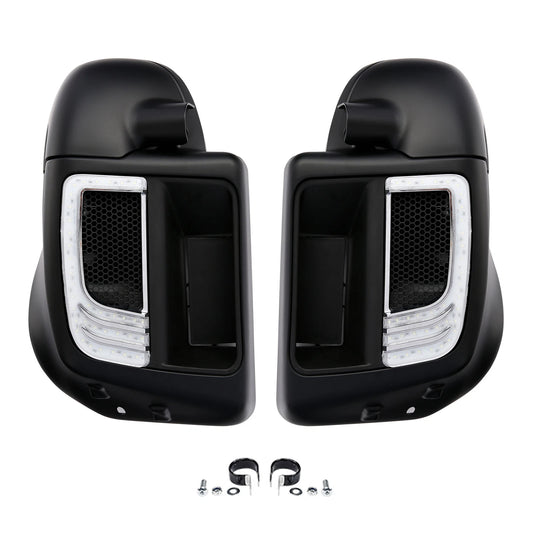 Matte Lower Vented Fairings Grilles LED Light Fit For Harley Street Glide 14-24
