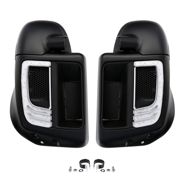 Matte Lower Vented Fairings Grilles LED Light Fit For Harley Street Glide 14-24