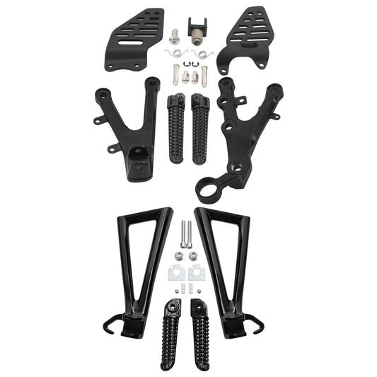 Driver & Passenger Footpegs Footrest Bracket Mount Fit For Yamaha Yzf R6 2006-16