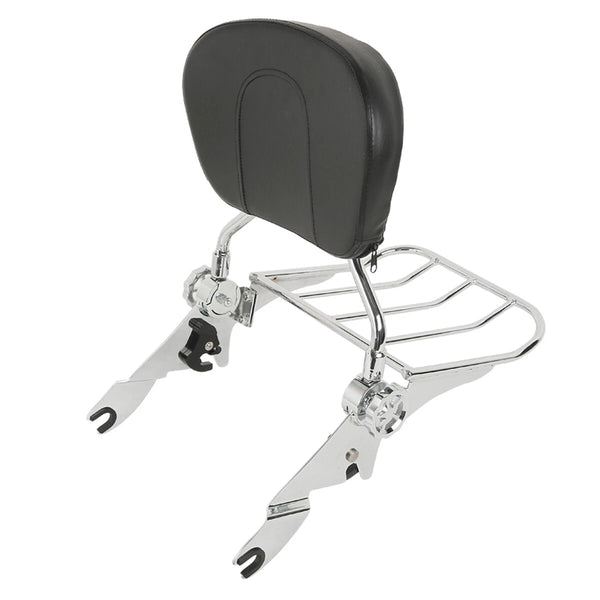 Detachable Backrest Sissy Bar &Rack Fit For Harley Electra Street Glide 09-2025