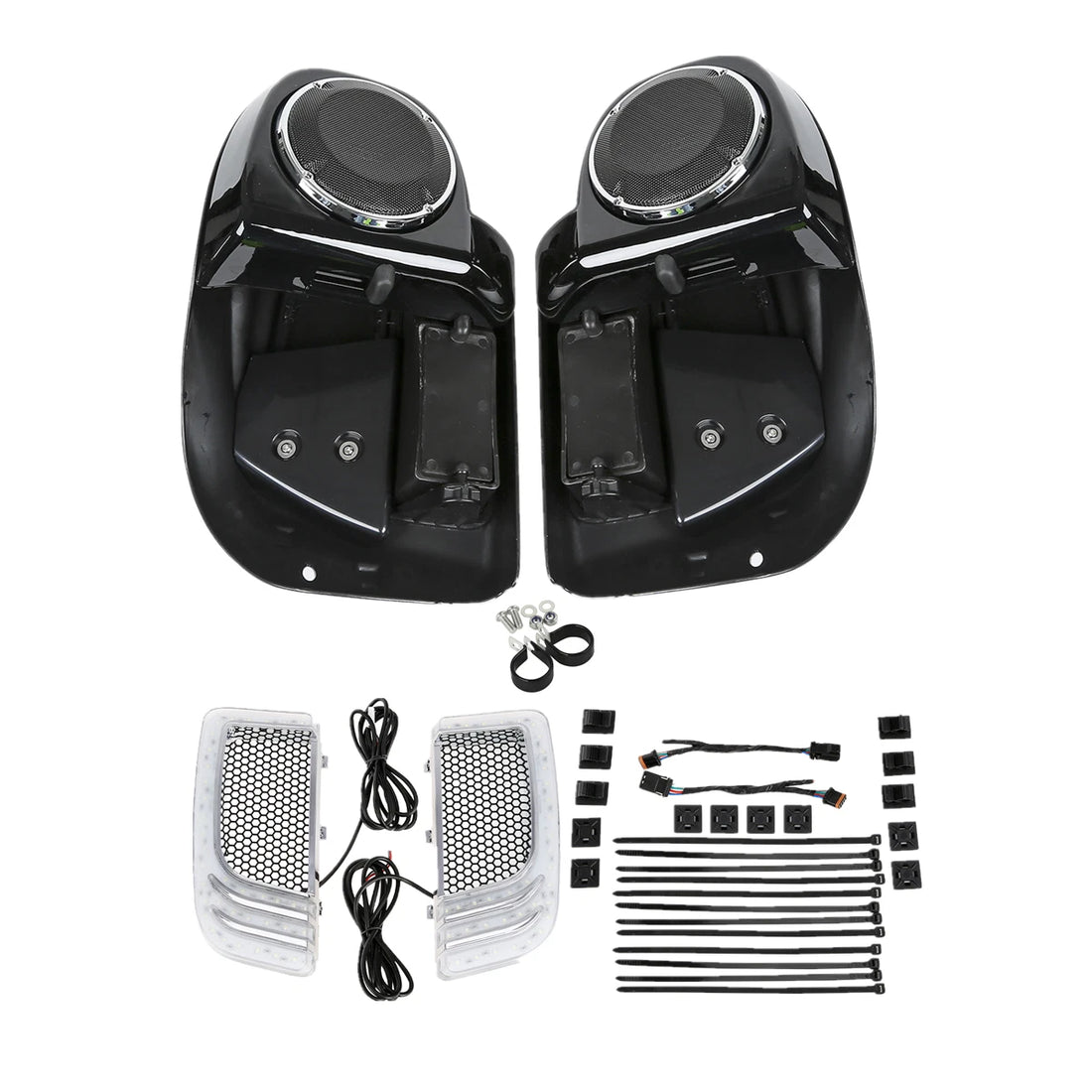 Lower Vented Fairing 6.5" Speakers & Light Fit For Harley Touring Models 14-23