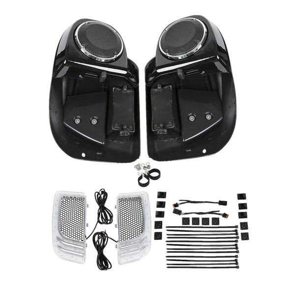 Lower Vented Fairing 6.5" Speakers & Light Fit For Harley Touring Models 14-23