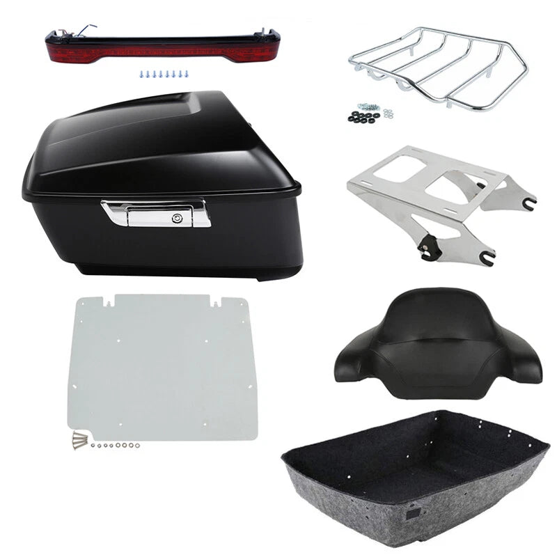 Matte King Trunk Backrest Light Mount Plate Fit For Harley Road Glide 2014-2026