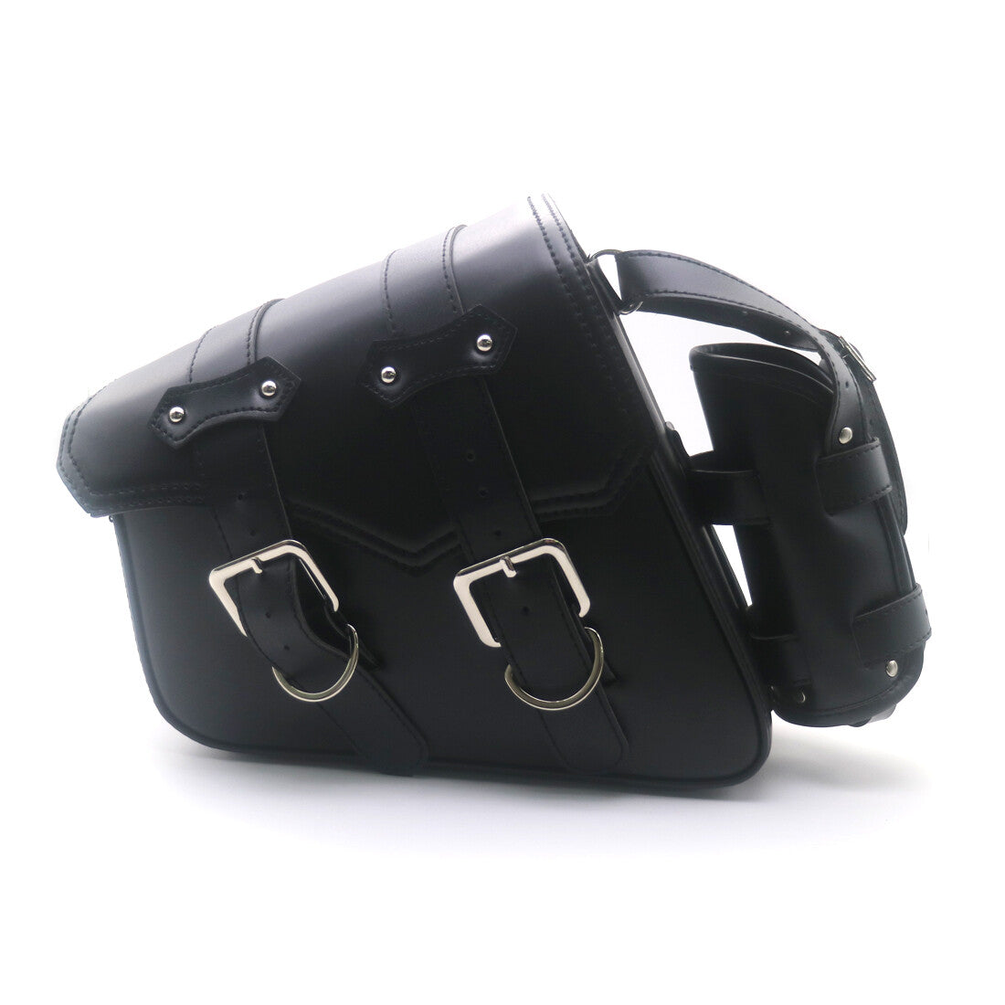 Black Artificial Leather Left Saddlebag With Drink Holder For Sportster XL883
