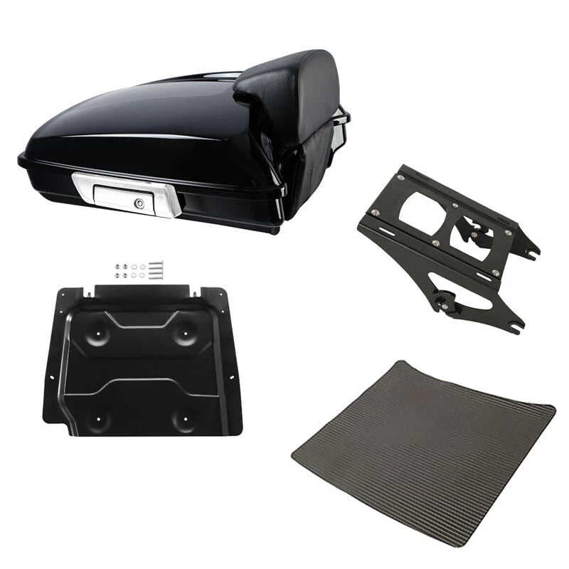 Razor Trunk Backrest Pad Mount Rack Fit For Harley Touring Road King Glide 14-26