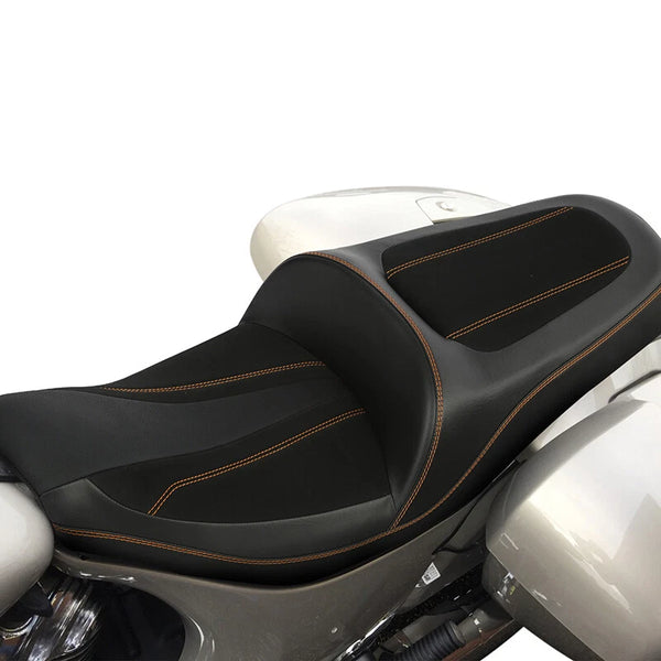 Driver Passenger Seat Fit For Indian Chieftain 14-25 Roadmaster 15+ Black+Orange