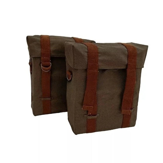 Fit For Royal Enfield Classic Reborn 350cc Military Pannier Olive Bag & Mounting