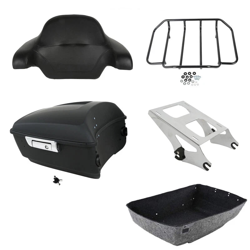 Matte King Trunk Backrest Mount Fit For Harley Touring Road Street Glide 2014-26