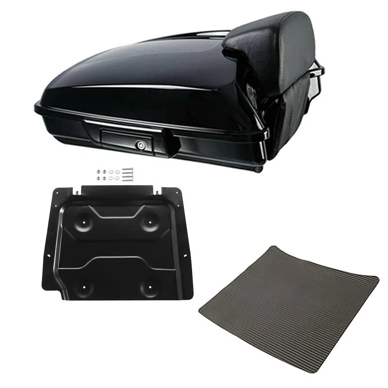 Black Razor Trunk Backrest Plate Fit For Harley Touring Street Glide 2014-2026