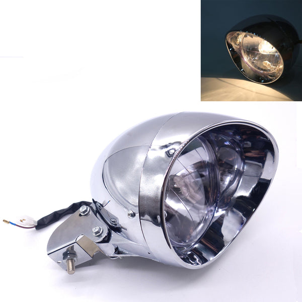Motorcycle Chrome Bullet Headlight Head Light For Harley Honda Yamaha Custom