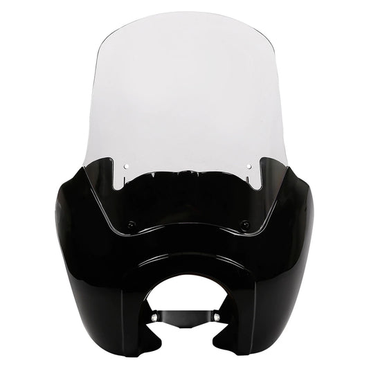 Gloss Black Front Fairing Clear Windshield Fit For Harley Dyna Fat Bob Low Rider
