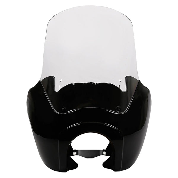 Gloss Black Front Fairing Clear Windshield Fit For Harley Dyna Fat Bob Low Rider