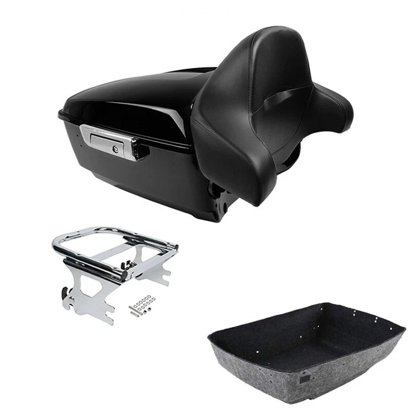 King Trunk Backrest Two Up Mount Fit For Harley Touring Road King 97-08 US