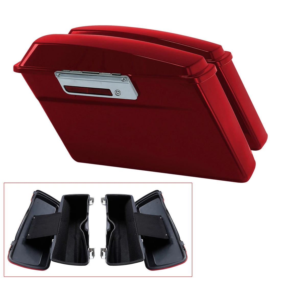Fit For Harley 94-13 Touring Electra Road Glide Hard Saddlebags - Red